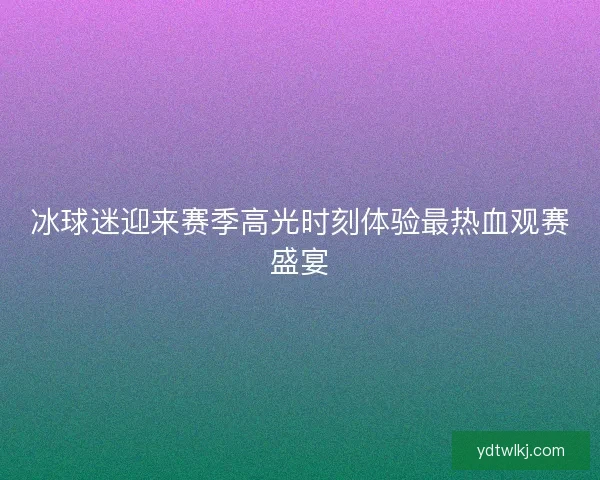 冰球迷迎来赛季高光时刻体验最热血观赛盛宴